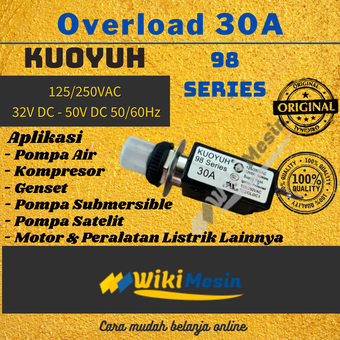 Gambar Overload Thermal Circuit Breaker Kuoyuh 30 Amper 98 Series 30A dari Overload Wikimesin  Tokopedia