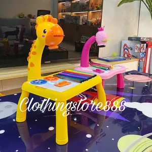 MAINAN EDUKASI MEJA BELAJAR GAMBAR ADA PROYEKTOR GIRAFFE