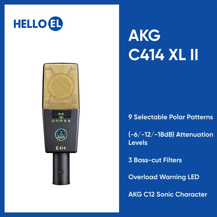 Gambar AKG C414 C 414 XLII XL II Large Diaphragm Condenser Microphone dari Hello El Official Kota Tangerang Selatan Tokopedia