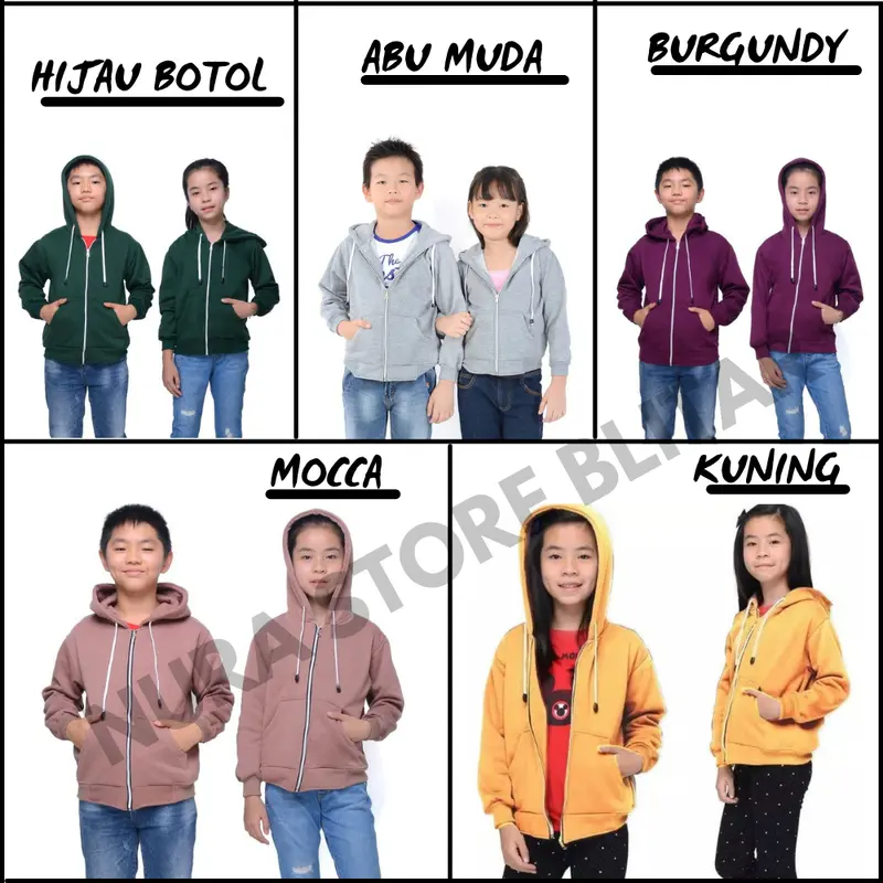 JAKET SWEATER ANAK LAKI LAKI PEREMPUAN POLOS SEKOLAH SD KELAS 1 2 3 4 1