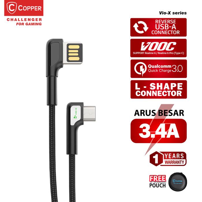 Gambar COPPER Kabel Data MICRO Gaming CHALLENGER Series QC 3.0 - Biru dari Copper Samarinda Official Kota Samarinda Tokopedia
