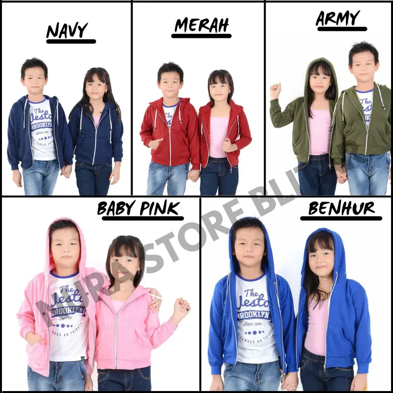 JAKET SWEATER ANAK LAKI LAKI PEREMPUAN POLOS SEKOLAH SD KELAS 1 2 3 4 2