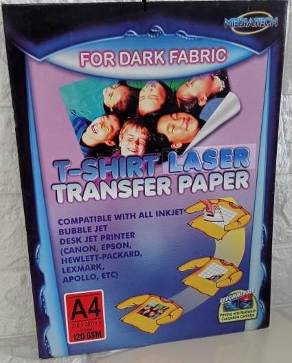 Gambar Mediatech Dark Fabric T-Shirt Transfer Paper A4 - 120GSM For Laser Jet - 34054 dari Mediatech Travel Gadget Kota Administrasi Jakarta Utara Tokopedia