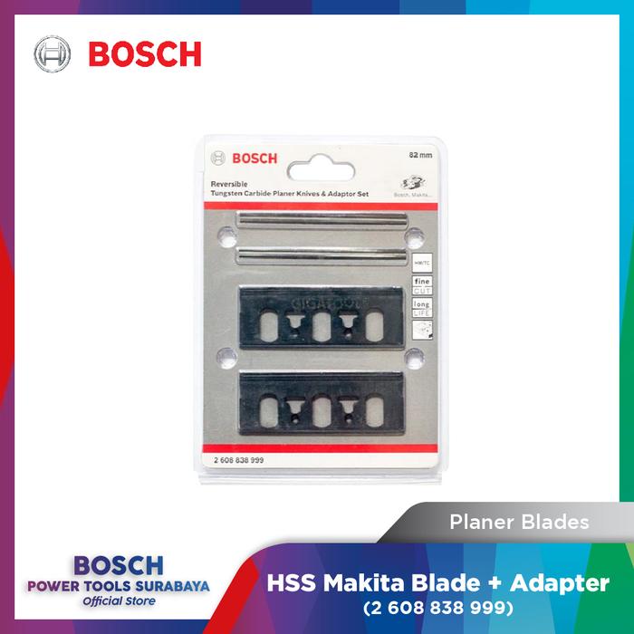 Gambar Mata Pisau Planer / HSS Planer Blade + Adapter Bosch (2pcs) dari Bosch Tools Authorized DNY Kota Surabaya Tokopedia