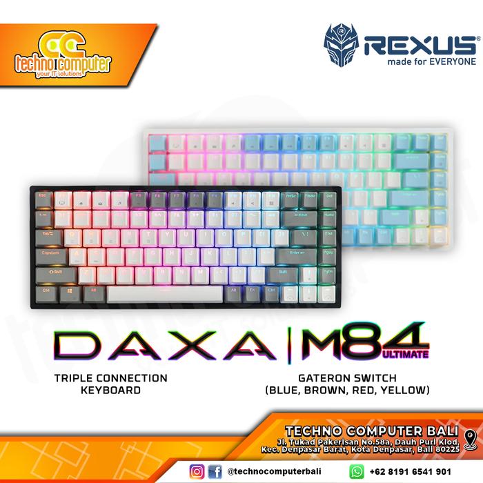 Gambar Keyboard Gaming Wireless Rexus Mechanical DAXA M84 ULTIMATE dari Techno Computer Bali Kota Denpasar Tokopedia