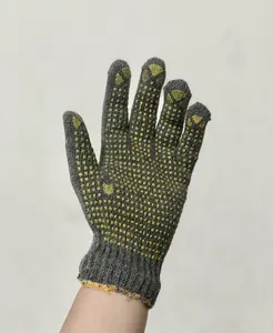 (Lusin) sarung tangan rajut abu bintik dotting tukang safety gloves