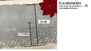 RENDA FT-56 BIRU KE ABU AN dan PINK Lebar: 21 cm