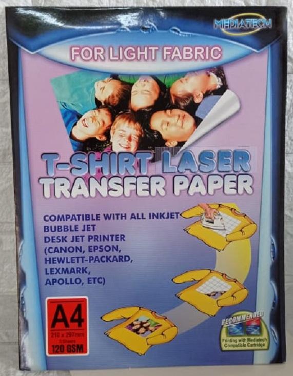 Gambar Mediatech Light Fabric T-Shirt Transfer Paper A4 120GSM For Laser Jet - 34053 dari Mediatech Travel Gadget Kota Administrasi Jakarta Utara Tokopedia