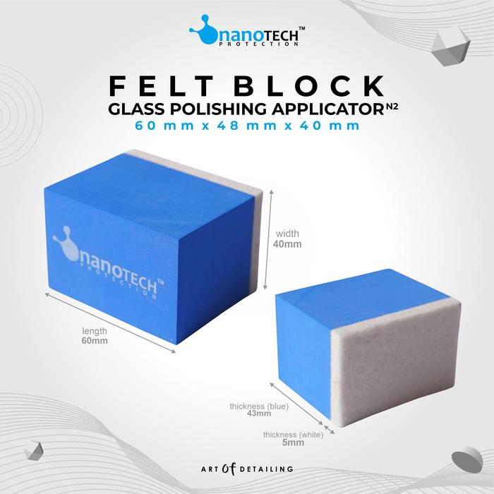 Gambar GLASS POLISHING APPLICATOR FELT BLOCK - APLIKATOR PAD POLES JAMUR KACA dari nanoTECH PROTECTION Kab. Sukoharjo Tokopedia