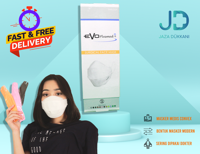 Gambar Evo Plusmed surgical Facemask Masker Karet Earloop (Bisa Eceran) dari Jaza Dukkani Kota Bekasi Tokopedia