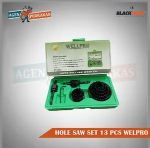 WELLPRO Hole Saw Kit 13 Pcs - Holesaw Set Mata Bor Pelubang Kayu