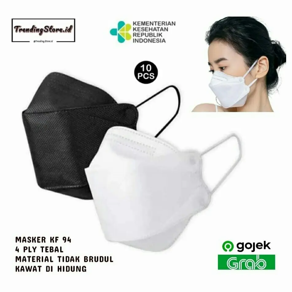 MASKER KOREA KF 94 4 PLY ISI 10 PCS - MASKER KN94 KN95 N94 KF94 EVO