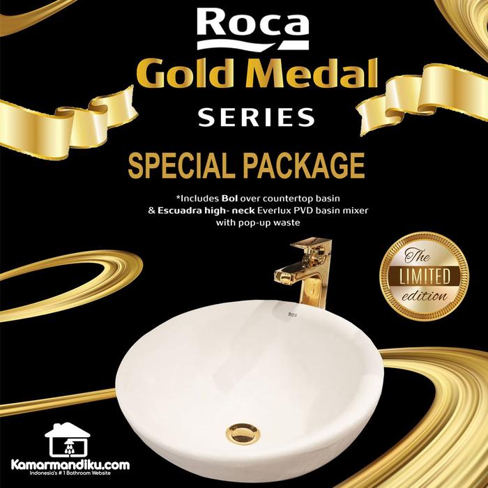Gambar Roca Wastafel Set Gold series limited edition wash basin spanyol 1 dari kamarmandiku.com Kota Administrasi Jakarta Timur Tokopedia