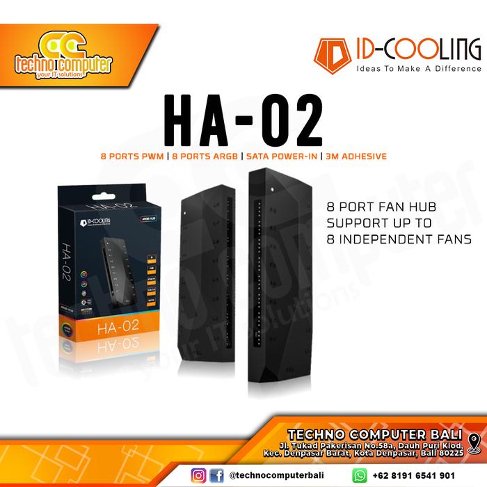Gambar ID-COOLING HA-02 - ARGB Fan Hub 8 Ports PWM Port dari Techno Computer Bali Kota Denpasar Tokopedia