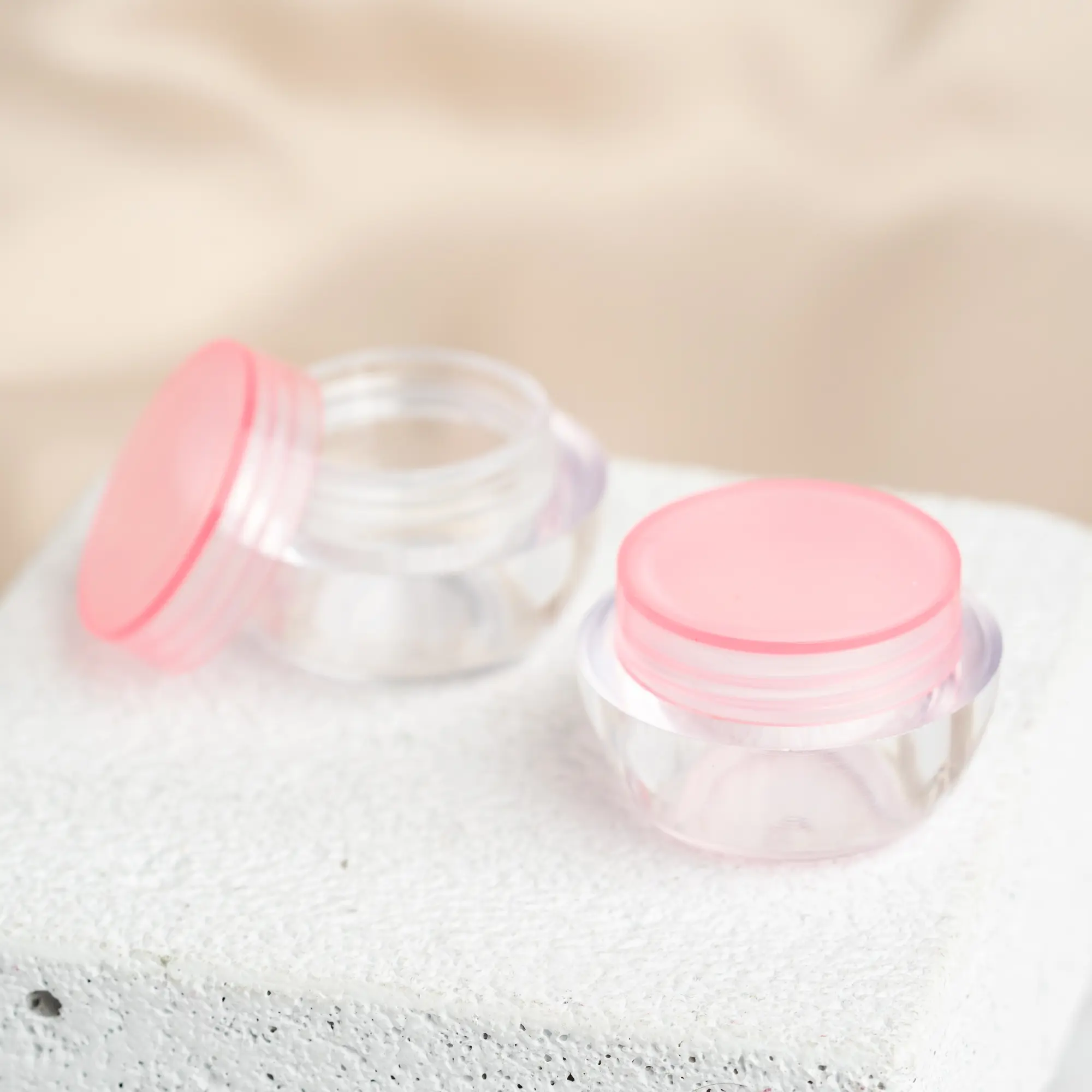 Pot Jar cream 5gr Transparan Pink/ Pot Ivy 5gr/Wadah/Kemasan Komestik