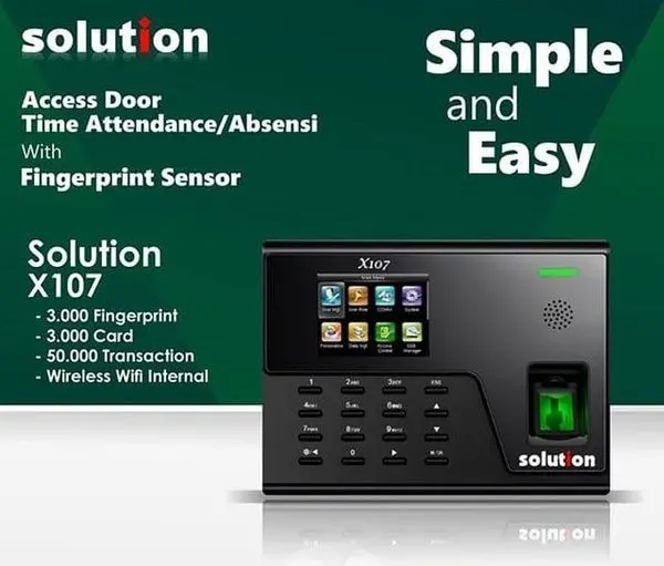 Mesin Absen FingerPrint Solution X107 Bisa Akses Juga Dan Wifi