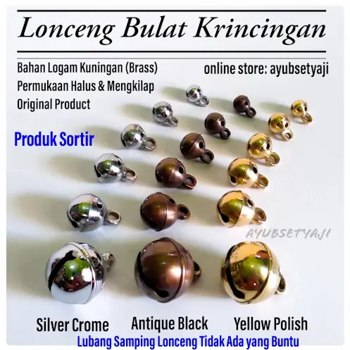 Lonceng Kuningan Krincingan Klintingan Bulat lonceng kucing pendaki