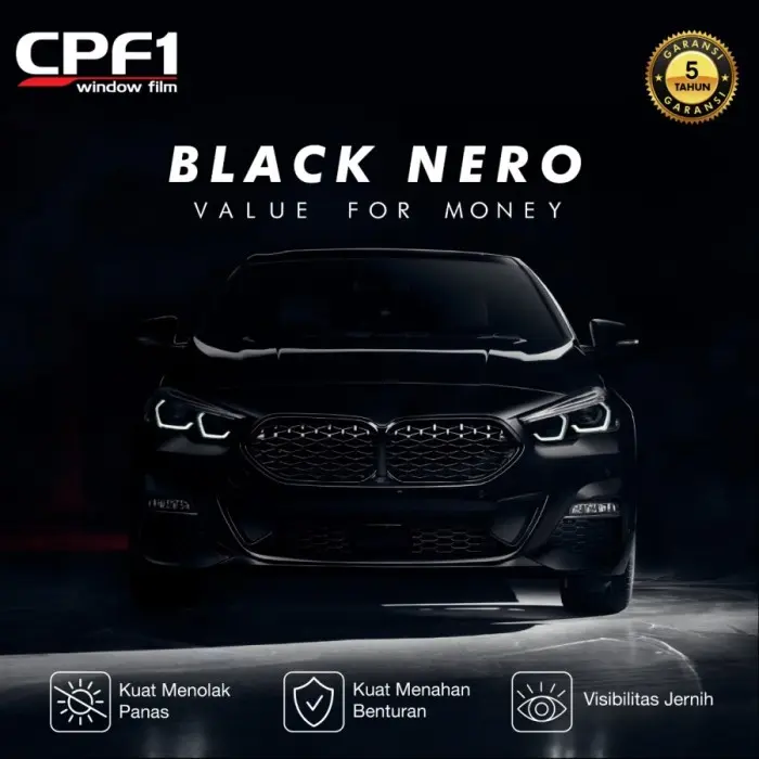 Kaca film cpf1 black nero by LLumar harga kaca depan aza