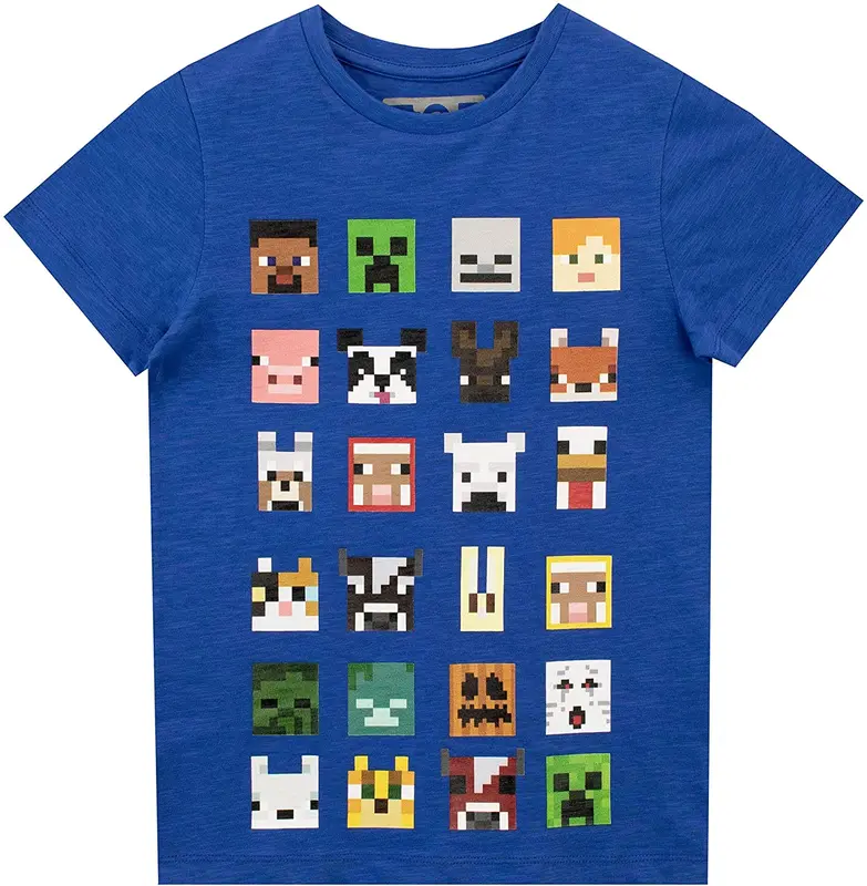 Baju anak Minecraft Boys Short Sleeved T-Shirt 5-6 Years Blue 0