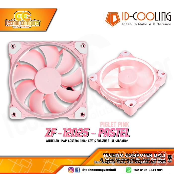 Gambar ID-COOLING IDCOOLING ZF-12025 Pastel Piglet Pink 120mm PWM Fan dari Techno Computer Bali Kota Denpasar Tokopedia