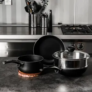 SUPRA Panci Set Alumunium Anti Lengket 5 Pcs Alu Black