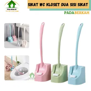 Sikat Kloset WC Toilet Dua Sisi Sikat Gagang Panjang Dengan Kotak