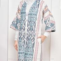 Gambar KI Outer Kimono Panjang Tenun Alesha Tosca - Abu-abu, 4 dari KainIndonesiaco Kota Administrasi Jakarta Timur 3 Tokopedia