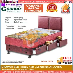 Set 120x200 - Drawer Bed Laci Happy Kids ATLANTIC Guhdo Springbed