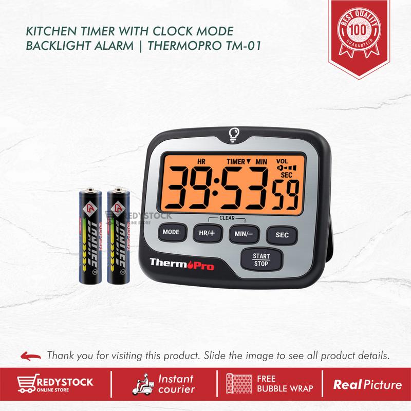Kitchen timer dapur with clock mode backlight alarm | thermopro - Shop ...