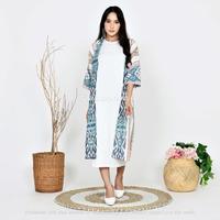 Gambar KI Outer Kimono Cardigan Panjang Tenun Alesha Tosca - Abu-abu, 4 dari KainIndonesiaco Kota Administrasi Jakarta Timur 2 Tokopedia