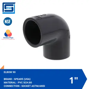 Elbow PVC Sch 80 Socket ANSI SPEARS Size 1 Inch