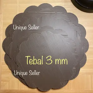 Alas Tatakan Kue Tart Puding Plastik Bundar Coklat