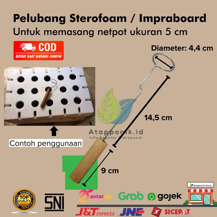 Gambar alat pelubang sterofoam netpot dari Atapponik Store Kota Surabaya Tokopedia