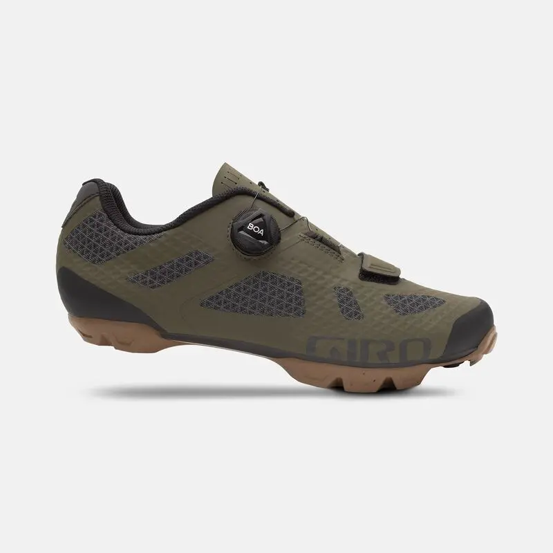 Giro Rincon Shoes Gravel Sepatu Sepeda MTB Cleat Olive Gum BOA 1