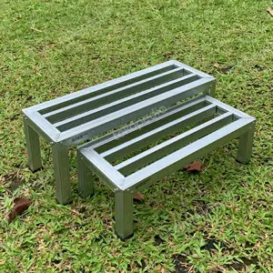 Rak Pot Tanaman Minimalis - Rak Besi Unik Standing Pot 60cm isi 2 rak