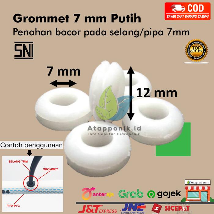Gambar grommet 7mm putih untuk selang pe 7mm dari Atapponik Store Kota Surabaya Tokopedia