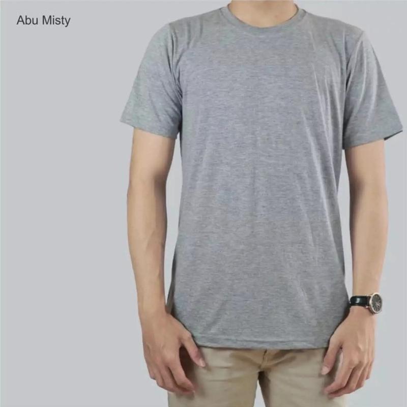 Kaos polos PE Single O-neck oblong lengan pendek pria / wanita Unisex 2