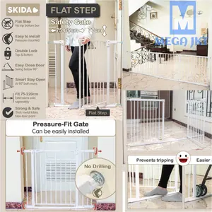 BABY SKIDA FLAT STEP SAFETY GATE 75-85cm Up 220cm Pagar Pengaman Anak