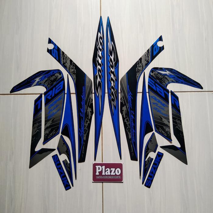 Gambar stiker striping body motor Satria F 150 se 2012 biru dari plazo Kab. Bogor Tokopedia