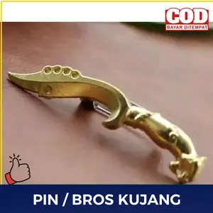 Aksesoris kopiah / songkok / peci pin bros kujang gold murah hiasan Clips