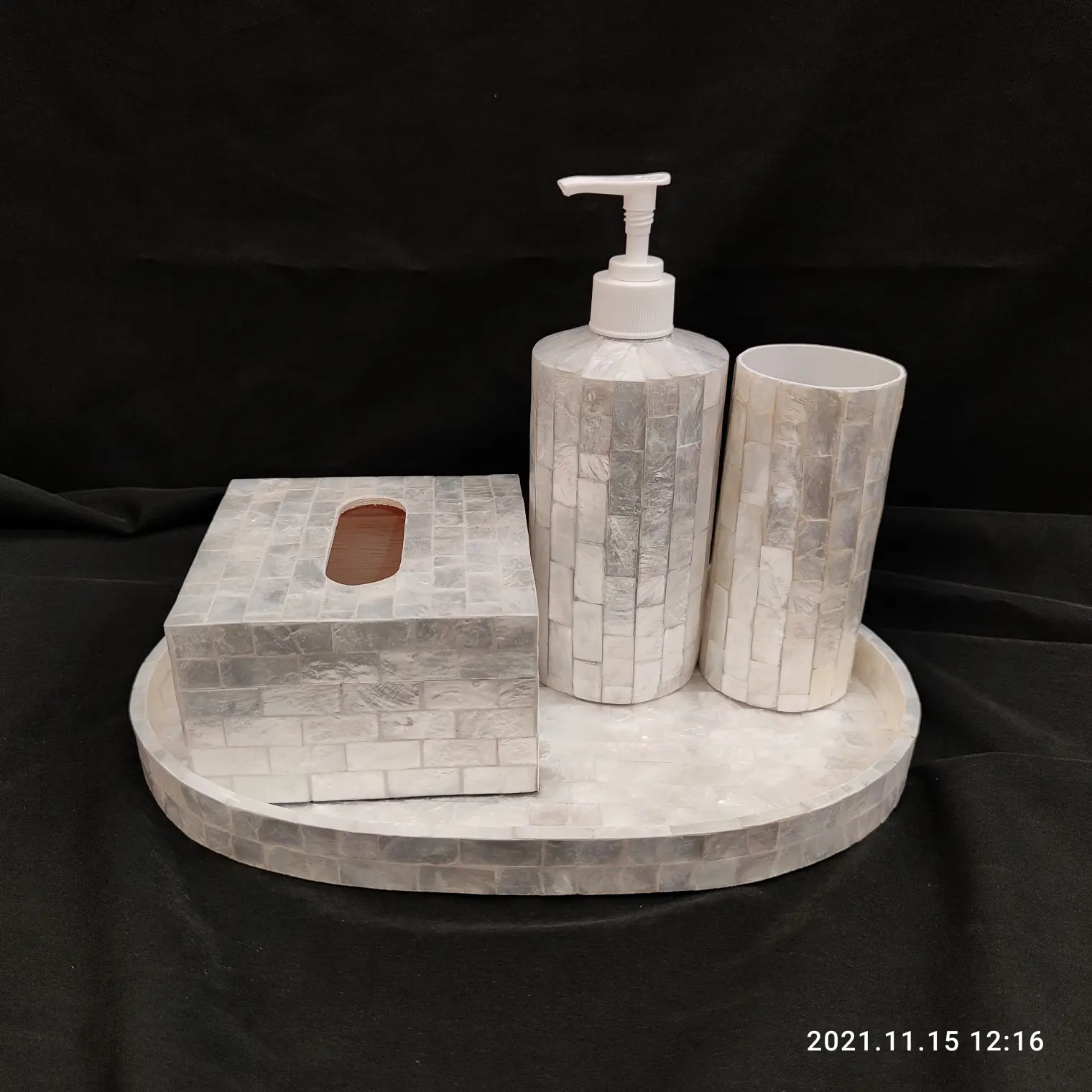 set tempat tissue kerang shell tissue holder dispenser soap tray SA07
