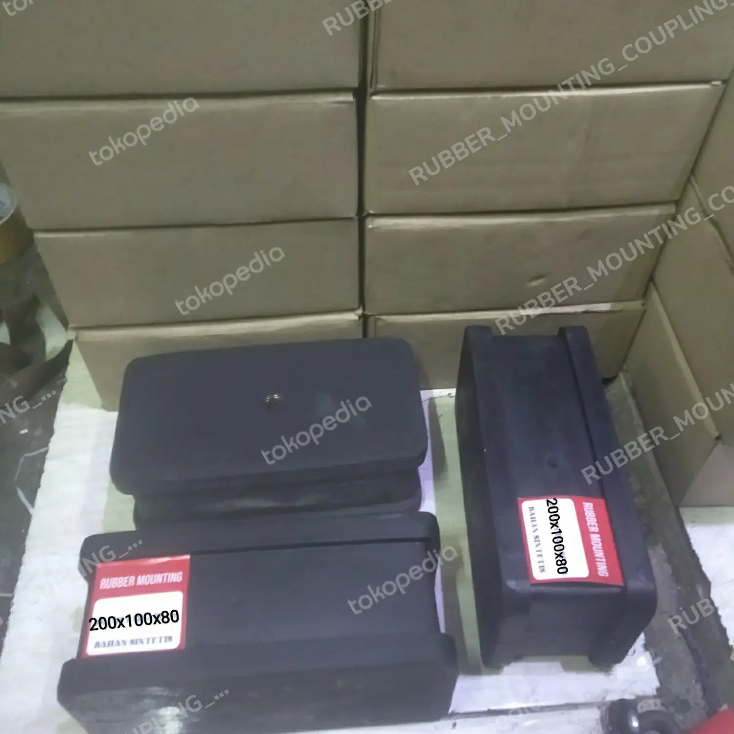 Rubber engine mounting genset ukuran 200X100X80mm 20X10X8cm kotak