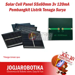 Solar Cell Panel 55x60mm 3v 120mA Pembangkit Listrik Tenaga Surya