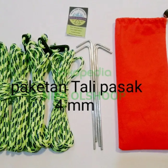 Paket Tali pasak 4 mm untuk flysheet tenda