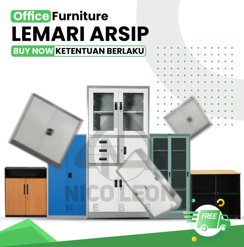 Lemari Arsip Pintu Geser Kaca 1