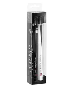 CURAPROX Black is White toothbrushes duo pack white/black
