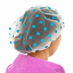 shower cap topi pelindung mandi polkadot