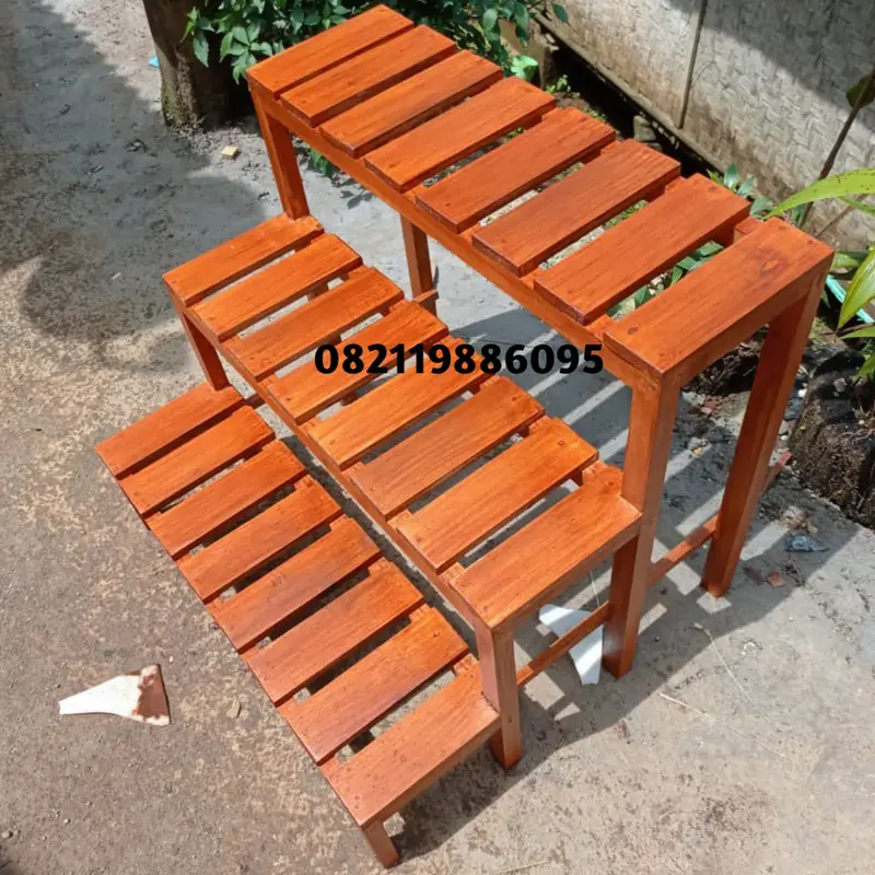 rak kayu serba guna untuk pot tanamn Dll 2