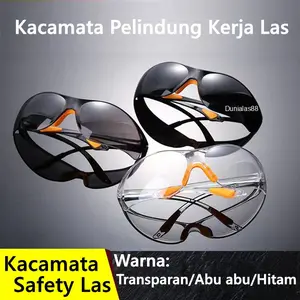 Kacamata Las Kaca Mata Safety Glasses APD Gerinda Bening Clear Hitam