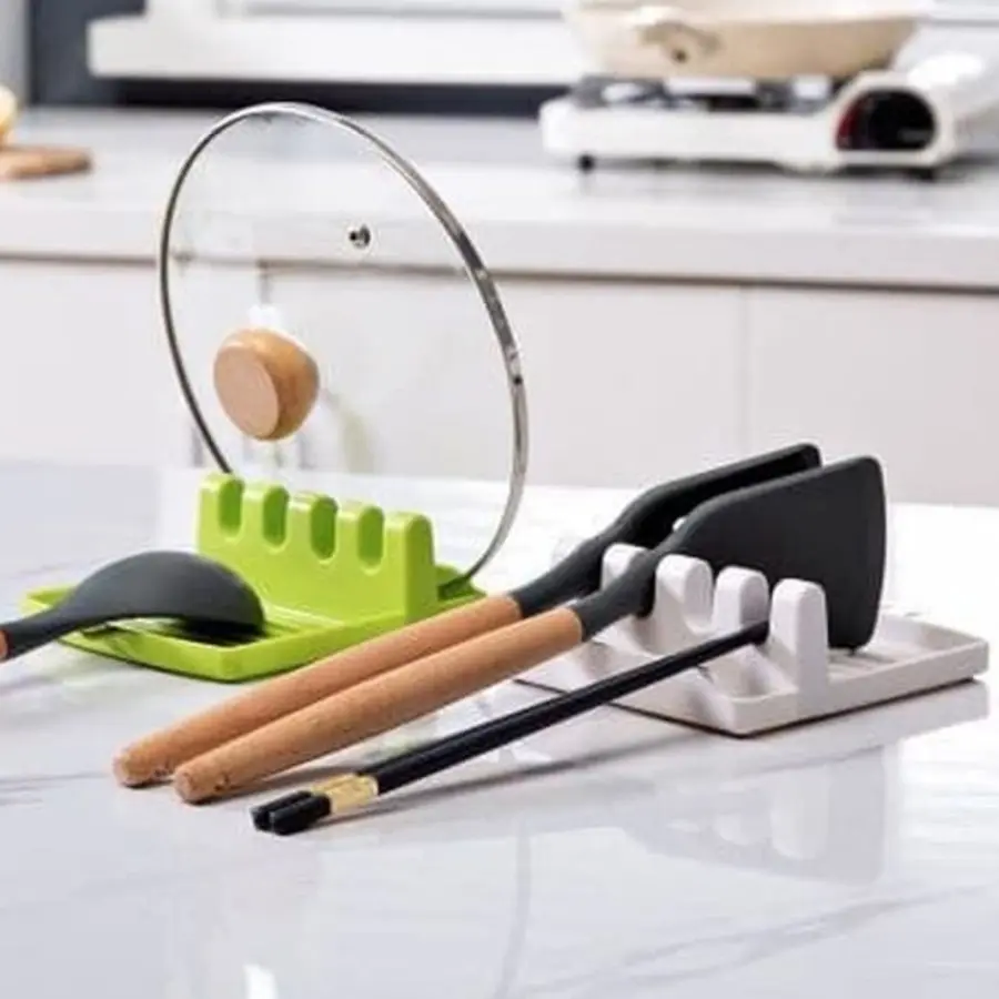 Tatakan Sendok Spatula / Rak Spatula Sutil Tempat Tutup Panci - Putih